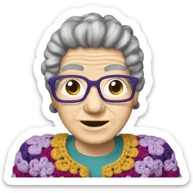 crocheted granny square pattern  sticker