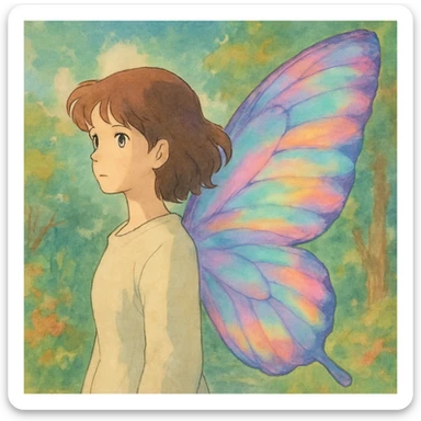 right butterfly wing, ethereal colors sticker