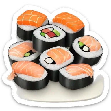 A plate full of sushi sticker