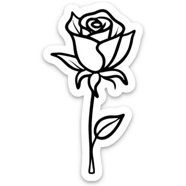 Wilted rose flower with drooping petals sticker