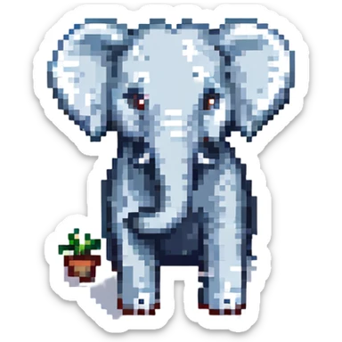 playful elephant sticker