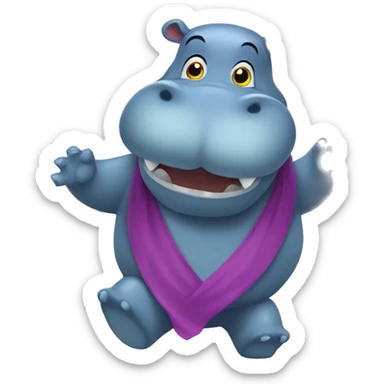 Hippopotamus with festif balloons sticker