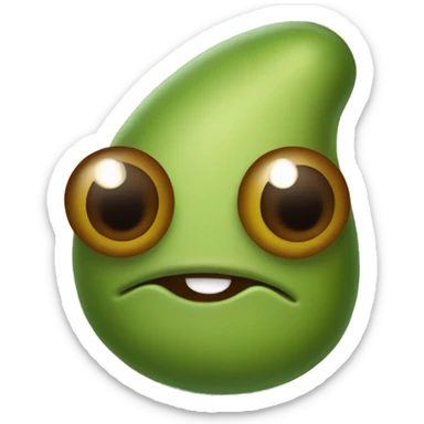 cute poop looking like a pickle with eyes smiling sticker