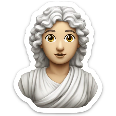 White Greek goddess statue sticker