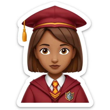 Angelina Johnson in harry potter, wear hogwarts gryfindor uniform sticker