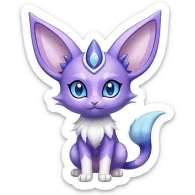 Shiny Exotic Cute Adorable Majestic Espeon-Purrloin-Delcatty-Meowstic-Hybrid-Creature with pattern-markings sticker