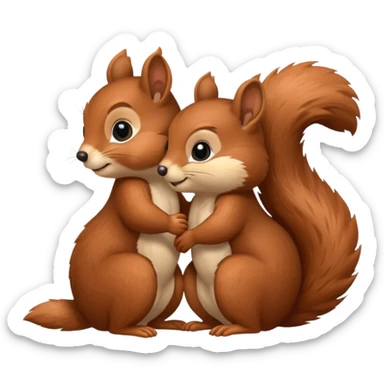 two squirrels cuddling sticker