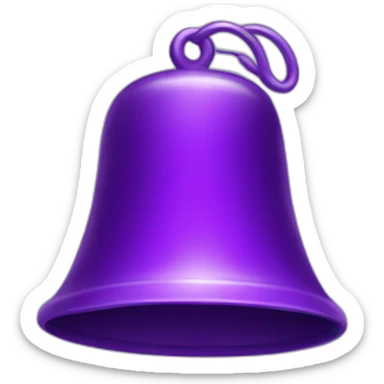 Purple furry bell sticker