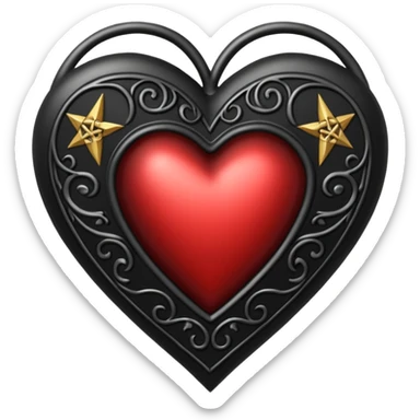 gothic heart with a pentagram sticker