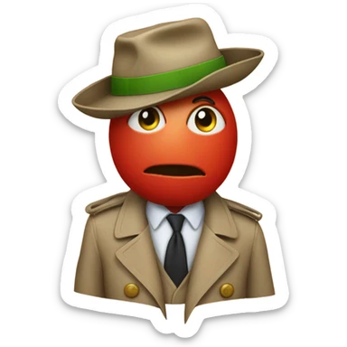 Tomato wearing trenchcoat  sticker
