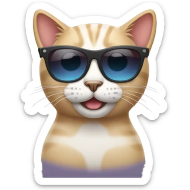 Cat with sunglasses sticker