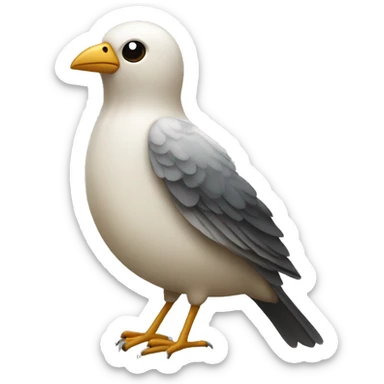 Generate a bird icon that can't find messages (should resemble an empty state) sticker