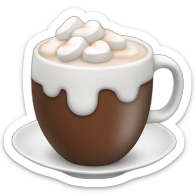 A mug of hot chocolate with marshmallows and whipped cream  sticker