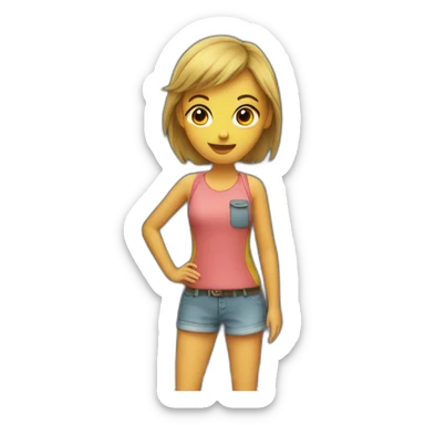 Girl in front of a Campingcar  sticker