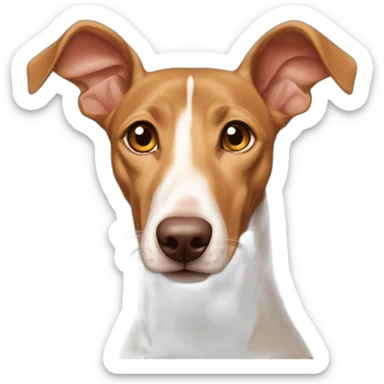 brown podenco mix with floppy ears sticker