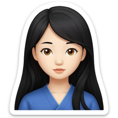 Asian girl with long hair sticker