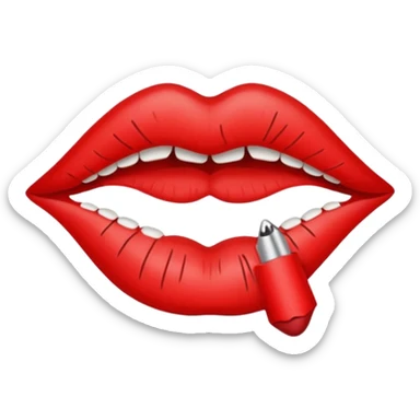 Lips stitched shut  sticker