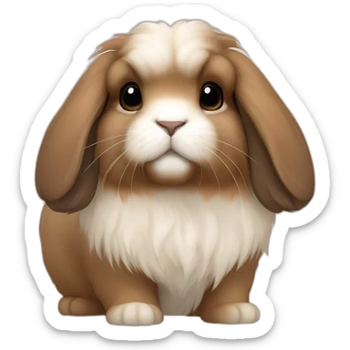 Brown lionhead holland lop sticker