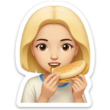 Chica comiendo Arepa sticker