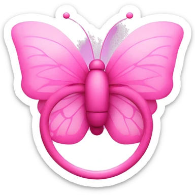 pink ring around pink butterfly sticker