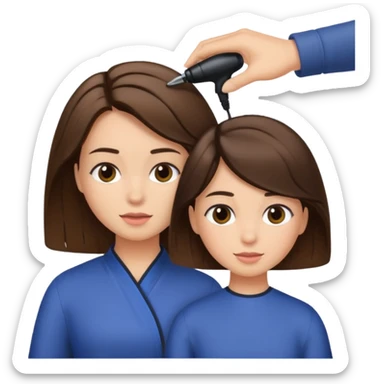 Girl brunette getting hair done  sticker