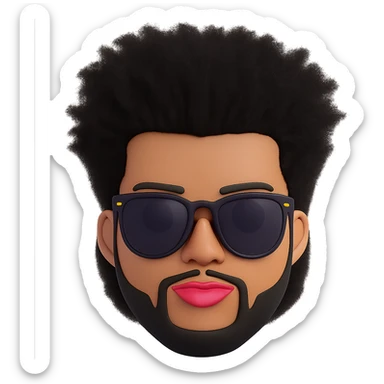 Add The Weeknd's After Hours album hairstyle, characterized by a tall, wild, and sculpted look, keeping the rest of the emoji the same. Remove the background. Maintain the original emoji style and details. sticker