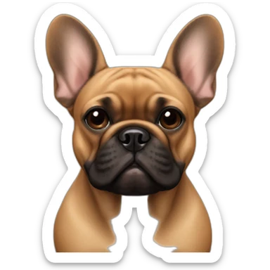 All Brown french bulldog with black facial features sticker
