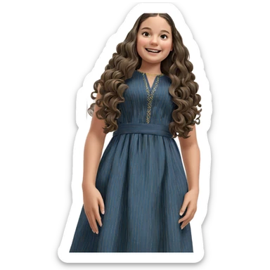 smiling girl in elegant dress sticker