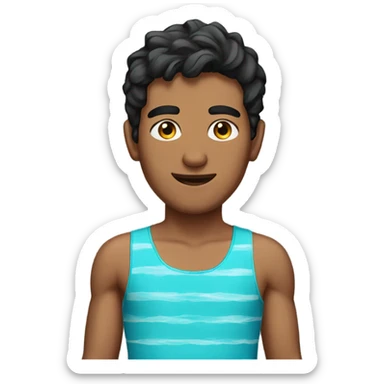 pakistani young man in swimsuit  sticker