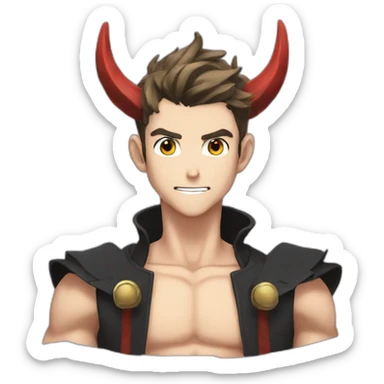 Combodgien anime demon beau gosse sticker