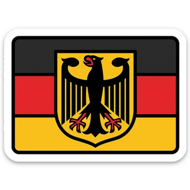 iconic German flag with centered Bundesadler, clear and bold colors, no text, suitable as an icon sticker