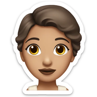 Victorean style brunette girl with makeup sticker