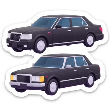 Toyota Crown from the 1980s, boxy sedan with angular design sticker