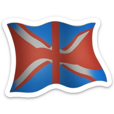 flag emoji with a blue Scandinavian cross with a red outline on a yellow background Ingermanland sticker