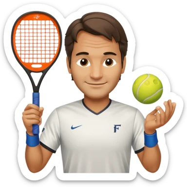Roger federer with pickleball paddle sticker