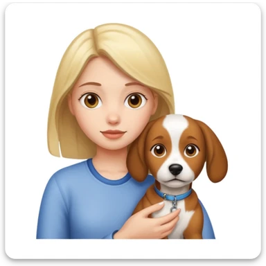girl and her pet dog sticker