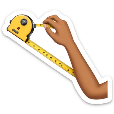 hand down holding tape measure sticker
