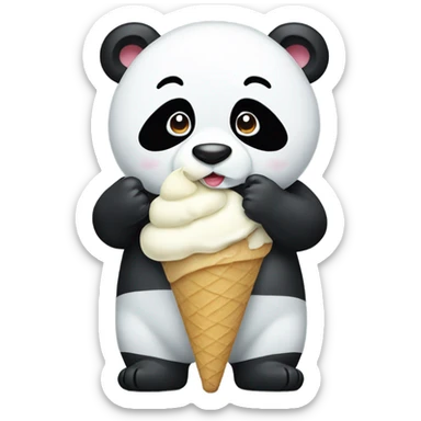 Panda eating ice cream sticker