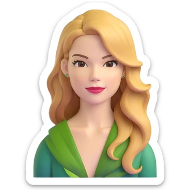 Michelle Monaghan with honey blonde hair on tropical holiday sticker