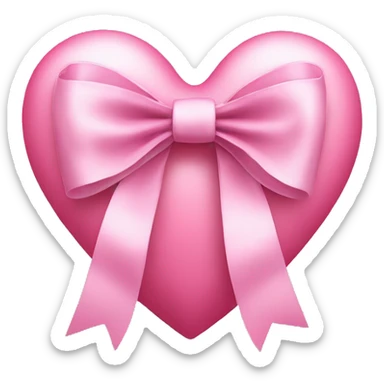 Pink heart with. Bow sticker
