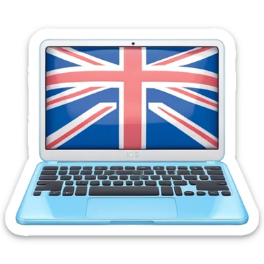 pastel melted laptop on the screen British flag sticker