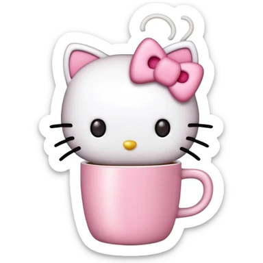 hello kitty com copo de café sticker