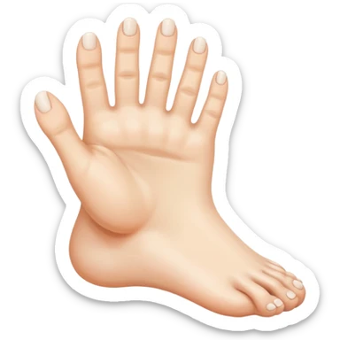 a foot with hand fingers sticker