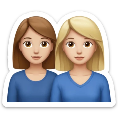 Two best Friends (Girls) one has   Hair and the oder has blonde hair sticker
