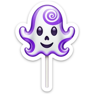 ghost lolipop purple and white sticker