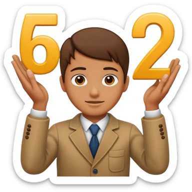 A guy holding up the numbers 6 and 7 in there hands sticker