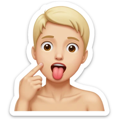 Person grabbing neck with toung out sticker