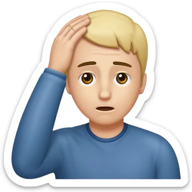 Astonished faint backwards with one hand on forehead sticker