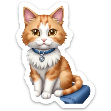 Dilute calico cat on airplane  sticker