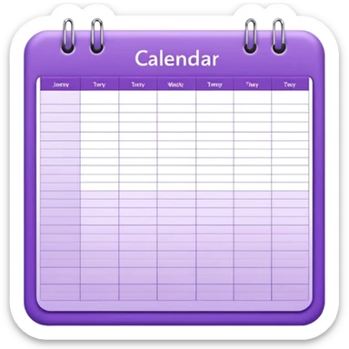 purple weekly calendar sticker